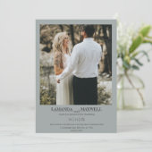 Eenvoudige Dusty Blue Grey Foto Lijst Handfasting  Kaart (Staand voorkant)