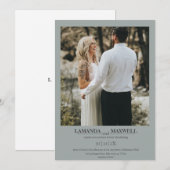 Eenvoudige Dusty Blue Grey Foto Lijst Handfasting  Kaart (Voorkant / Achterkant)