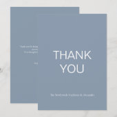 Eenvoudige Dusty Blue-kaart Bedankkaart (Voorkant / Achterkant)