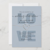 Eenvoudige Dusty Blue Love Script Wedding Invitati Kaart (Voorkant)