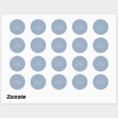 Eenvoudige Dusty Blue Modern Wedding Ronde Sticker (Vel)