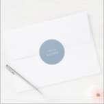 Eenvoudige Dusty Blue Modern Wedding Ronde Sticker<br><div class="desc">Moderne trouwstickers met een schoon en eenvoudig ontwerp met een vet lettertype.</div>