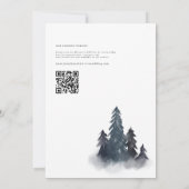 Eenvoudige Dusty Blue Mountain QR Code Weddenschap Kaart (Achterkant)
