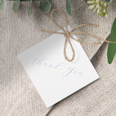 Eenvoudige Dusty Blue Script Wedding Bedankt Bedankjes Labels