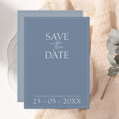 Eenvoudige Dusty Blue Script Wedding Save the Date