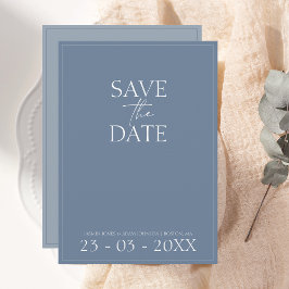 Eenvoudige Dusty Blue Script Wedding Save the Date