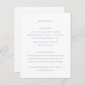 Eenvoudige Dusty Blue Wedding Details Informatiekaartje (Voorkant / Achterkant)