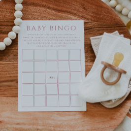 Eenvoudige Dusty Roos Baby shower Baby Bingo Kaart