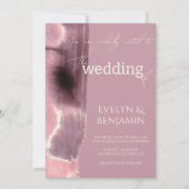 Eenvoudige Dusty Roos Mauve bruiloft Kaart (Voorkant)