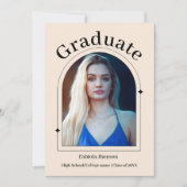 Eenvoudige Dusty Roos meisje afstuderen aankondigi Aankondiging (Voorkant)