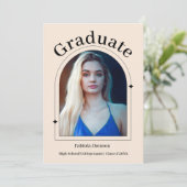 Eenvoudige Dusty Roos meisje afstuderen aankondigi Aankondiging (Staand voorkant)