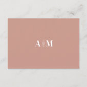 Eenvoudige Dusty Roze & Wit bruiloft Details Informatiekaartje (Achterkant)