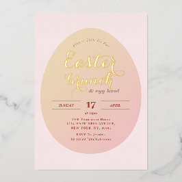 Eenvoudige Easter Brunch Egg Hunt Soft Pink Folie Uitnodiging