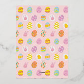 Eenvoudige Easter Brunch Egg Hunt Soft Pink Folie Uitnodiging (Achterkant)