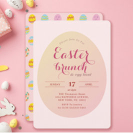 Eenvoudige Easter Brunch Egg Hunt Soft Pink Kaart
