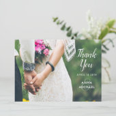 Eenvoudige eBay-foto Aangepaste bruiloft Hartelijk Bedankkaart (Staand voorkant)