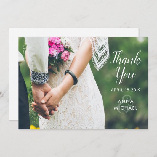 Eenvoudige eBay-foto Aangepaste bruiloft Hartelijk Bedankkaart (Voorkant / Achterkant)