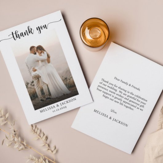 Eenvoudige eBay-uithuwfoto voor eBay-handtekeninge Bedankkaart