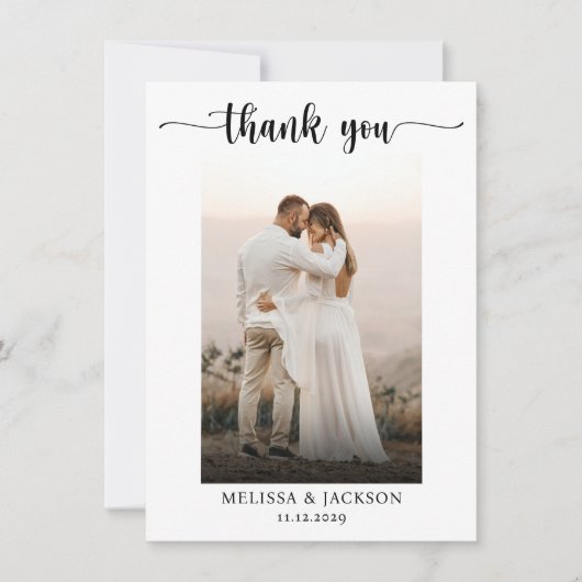 Eenvoudige eBay-uithuwfoto voor eBay-handtekeninge Bedankkaart (Voorkant)