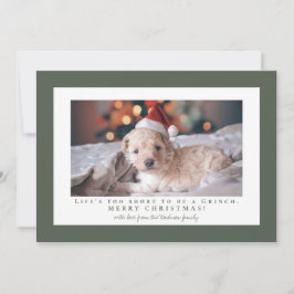 Eenvoudige ebbenhouten lijst foto  feestdagenkaart