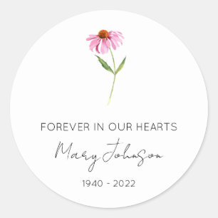 Eenvoudige Echinacea-herdenking  Ronde Sticker