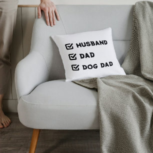 Eenvoudige echtgenoot vader hond vader checkmark kussen
