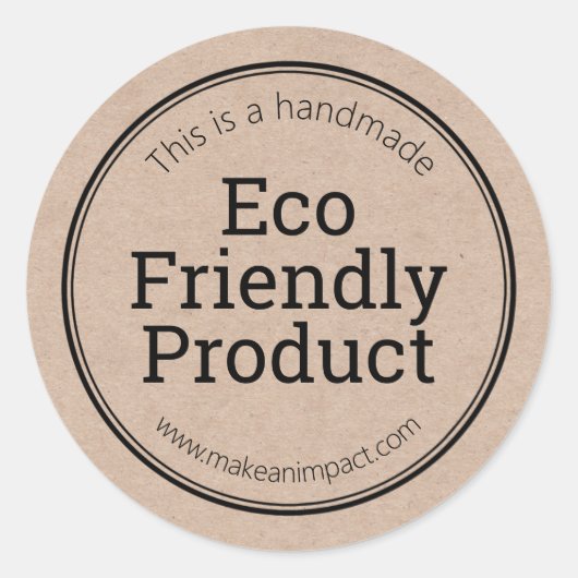 Eenvoudige Eco Friendly Product Kraft-etiketten Ronde Sticker (Voorkant)