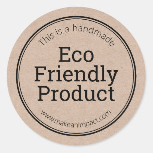 Eenvoudige Eco Friendly Product Kraft-etiketten Ronde Sticker