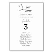 Eenvoudige een dag weg bruiloft zitgrafiek kaart (Achterkant)