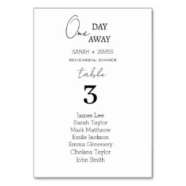 Eenvoudige een dag weg bruiloft zitgrafiek kaart