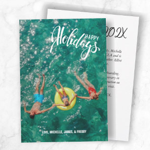 Eenvoudige één foto met geschreven groet feestdagenkaart