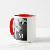 Eenvoudige een foto Vrolijk Vreedzaam Kerst Schatt Mok (Voorkant links)