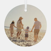 Eenvoudige een kerstfoto rond glas ornament (Achterkant)