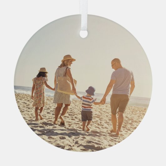 Eenvoudige een kerstfoto rond glas ornament (Achterkant)