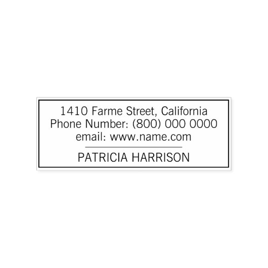 eenvoudige, eenvoudige basisadrescontactgegevens rubberstempel (Afrduk)