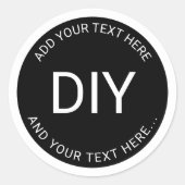 Eenvoudige, eenvoudige, cirkelvormige tekst en ran ronde sticker (Voorkant)