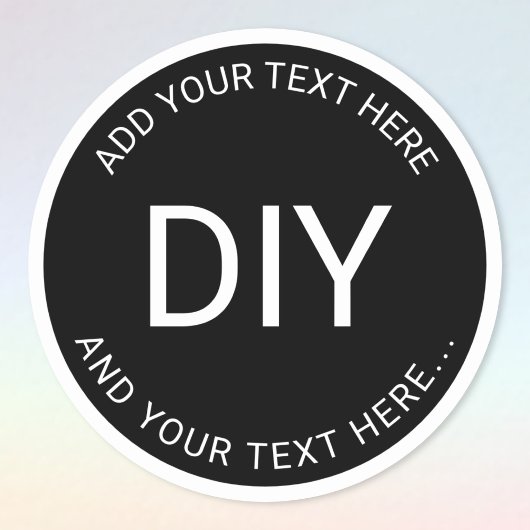 Eenvoudige, eenvoudige, cirkelvormige tekst en ran ronde sticker