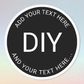 Eenvoudige, eenvoudige, cirkelvormige tekst en ran ronde sticker