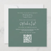 Eenvoudige Eenvoudige Groene QR Code Elegant Minim Kaart (Achterkant)