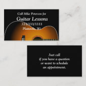 Eenvoudige eenvoudige Guitar Lessons Visitekaartje (Voorkant / Achterkant)