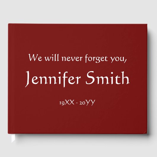 Eenvoudige, eenvoudige sympathiegids gastenboek (Voorkant)