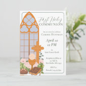 Eenvoudige Eerste Heilige Communie Katholiek Kaart (Staand voorkant)