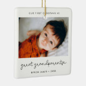 Eenvoudige eerste kerst als grootouders Foto Keramisch Ornament (Rechts)