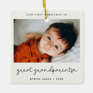 Eenvoudige eerste kerst als grootouders Foto Keramisch Ornament