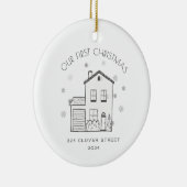 Eenvoudige eerste kerst New Home Holiday Ornament (Rechts)