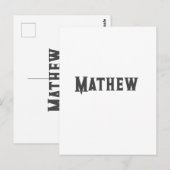 eenvoudige eerste letter monogram add your name le briefkaart (Voorkant / Achterkant)