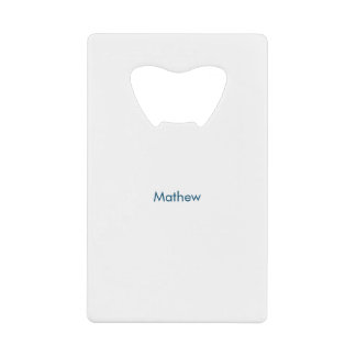 eenvoudige eerste letter monogram add your name le creditkaart flessenopener