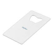 eenvoudige eerste letter monogram add your name le creditkaart flessenopener (Achterkant Gekanteld)