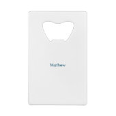 eenvoudige eerste letter monogram add your name le creditkaart flessenopener (Achterkant)