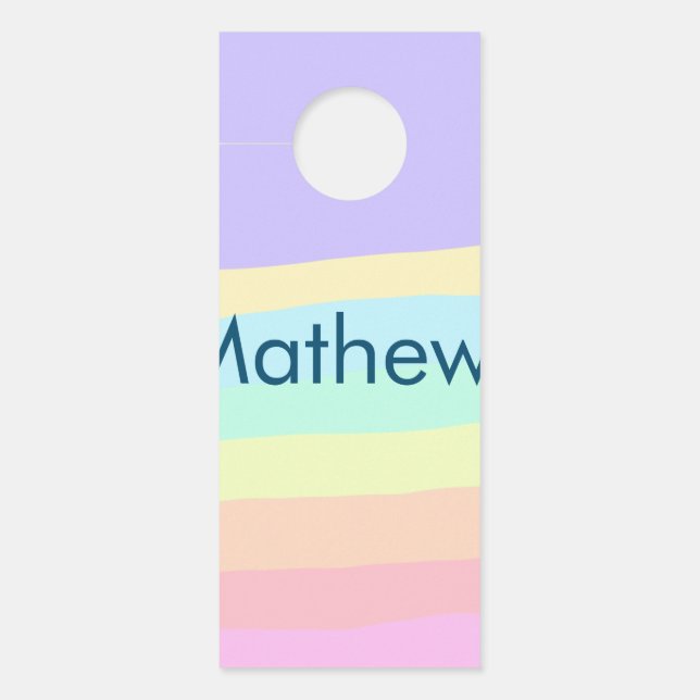 eenvoudige eerste letter monogram add your name le deurhanger (Voorkant)